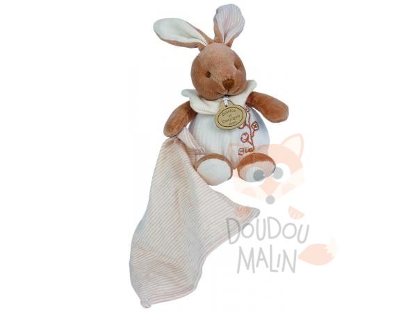  coton bio lapin marron blanc mouchoir 